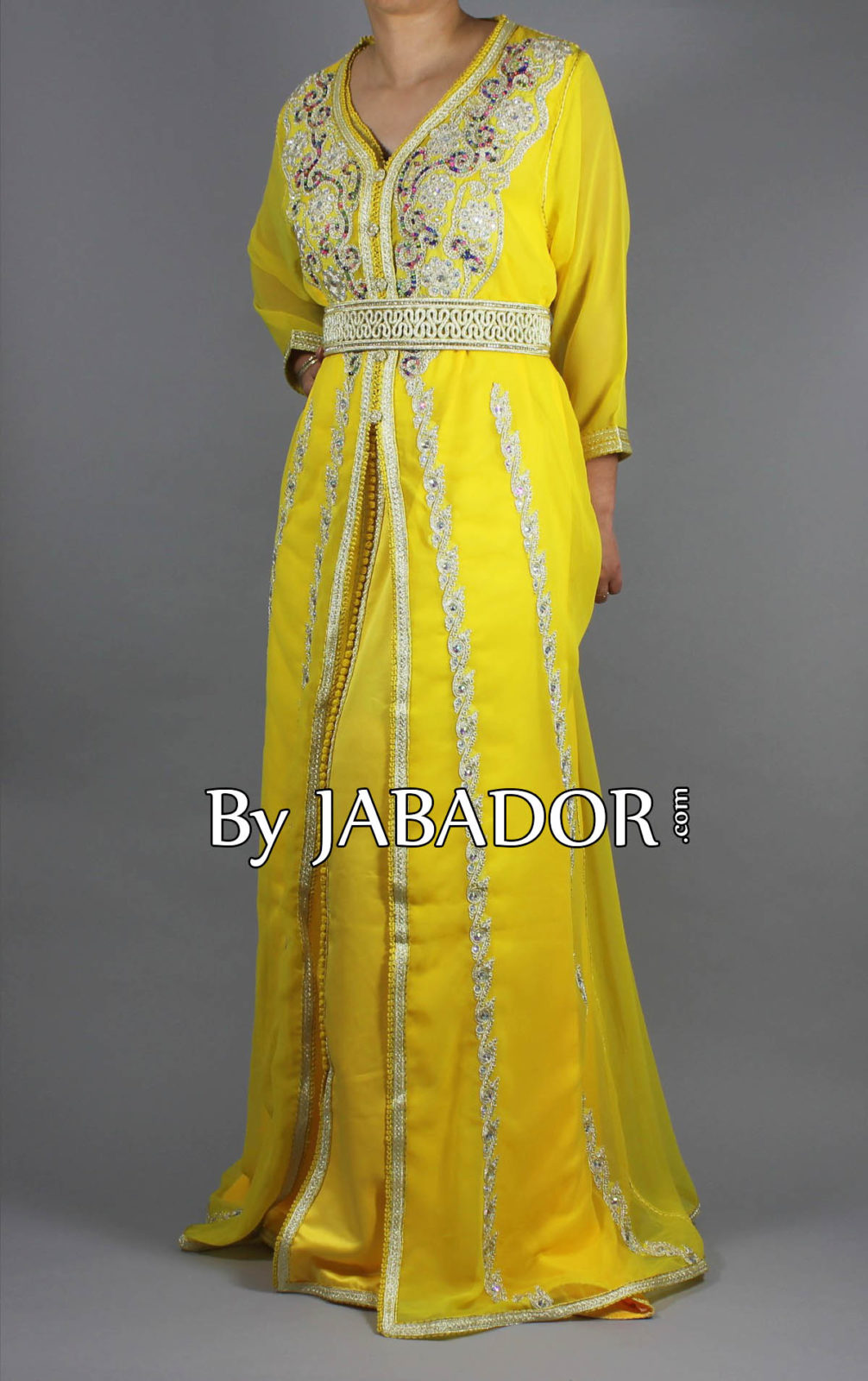 Yellow Takchita in Muslin by Jabador