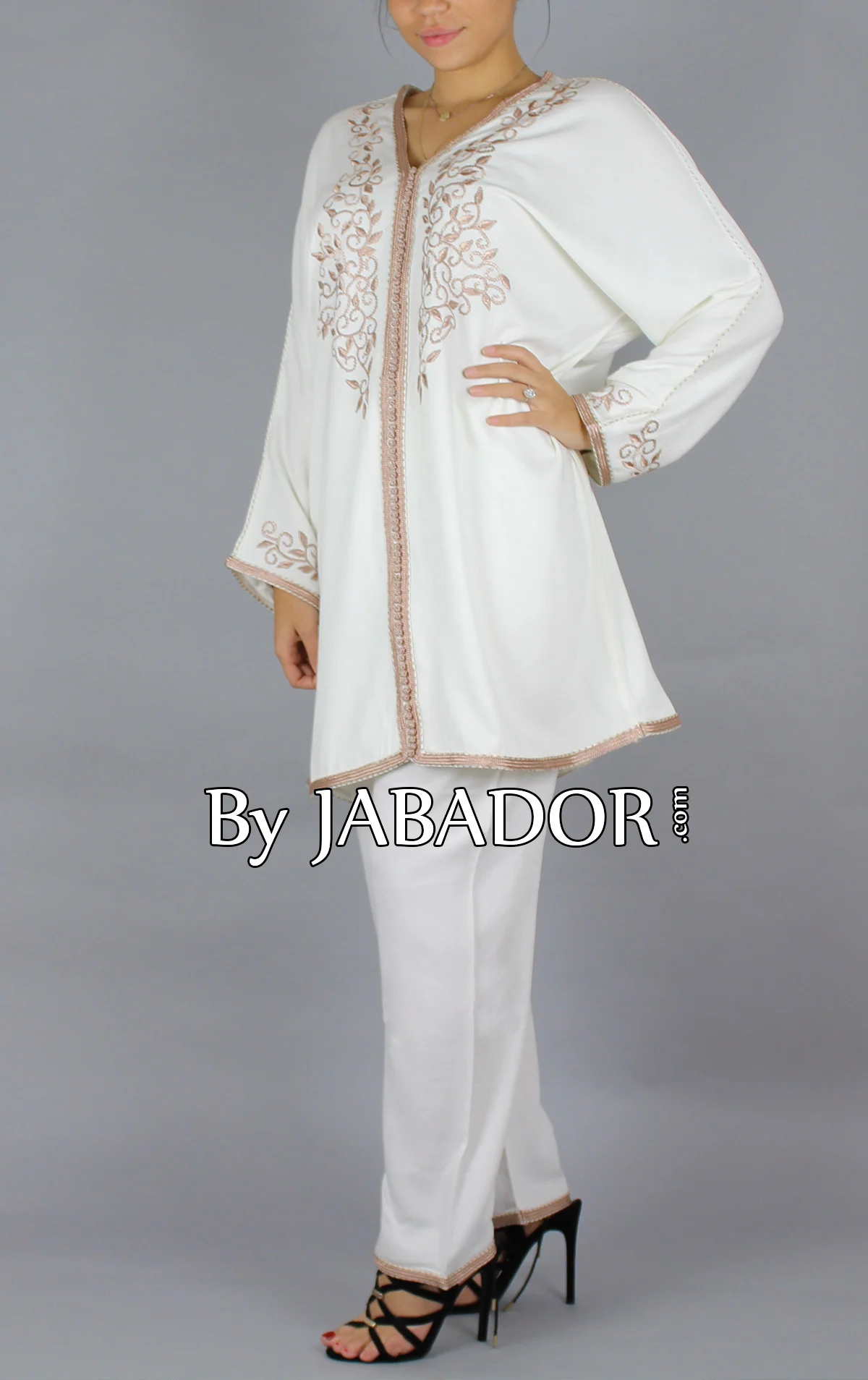 Jabador Femme Blanc avec broderie Floral by Jabador