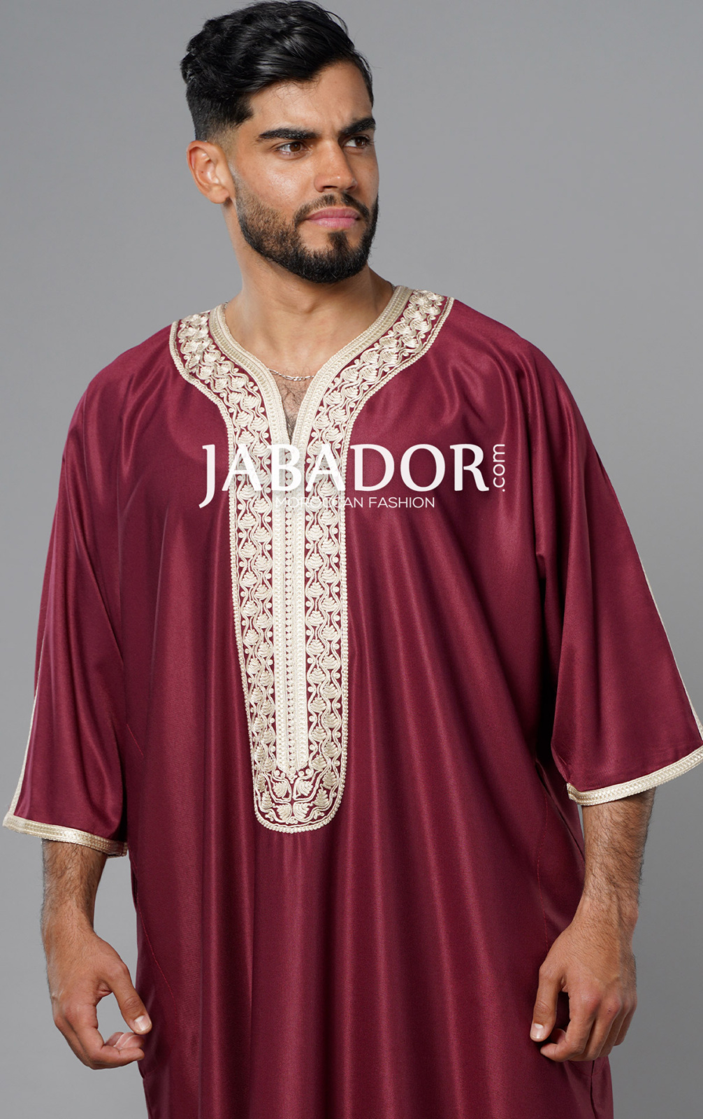 burgundy beige gandoura