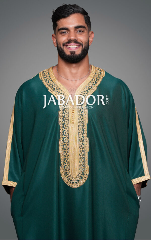 gandoura green tarz gold