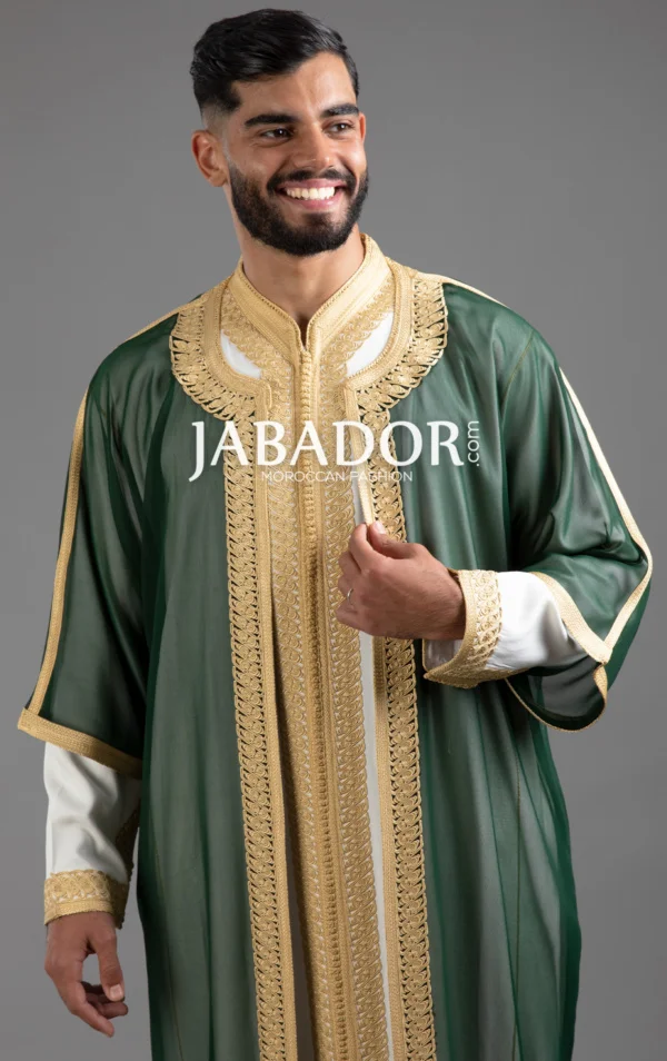 caftan homme vert or